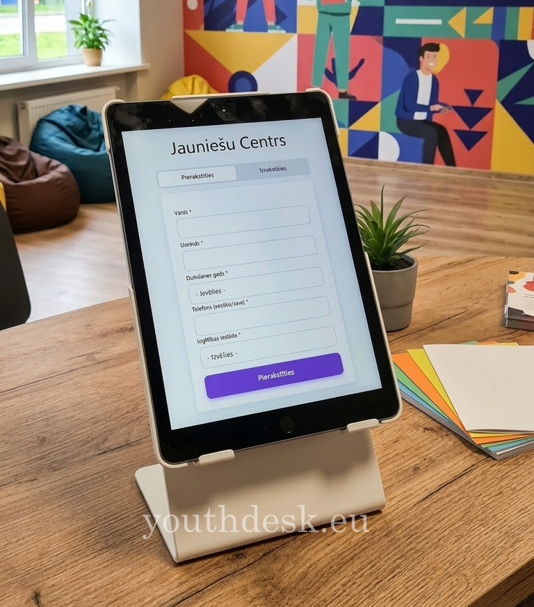 Planšetes reģistrācijas formas piemērs